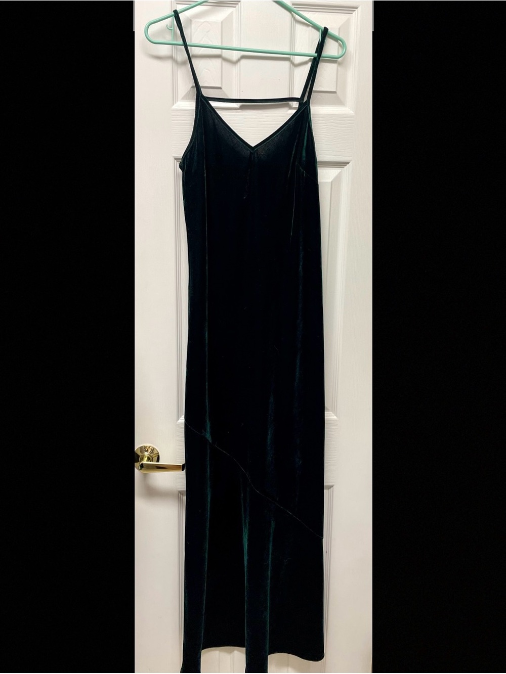 Dark green velour maxi dress, sz M